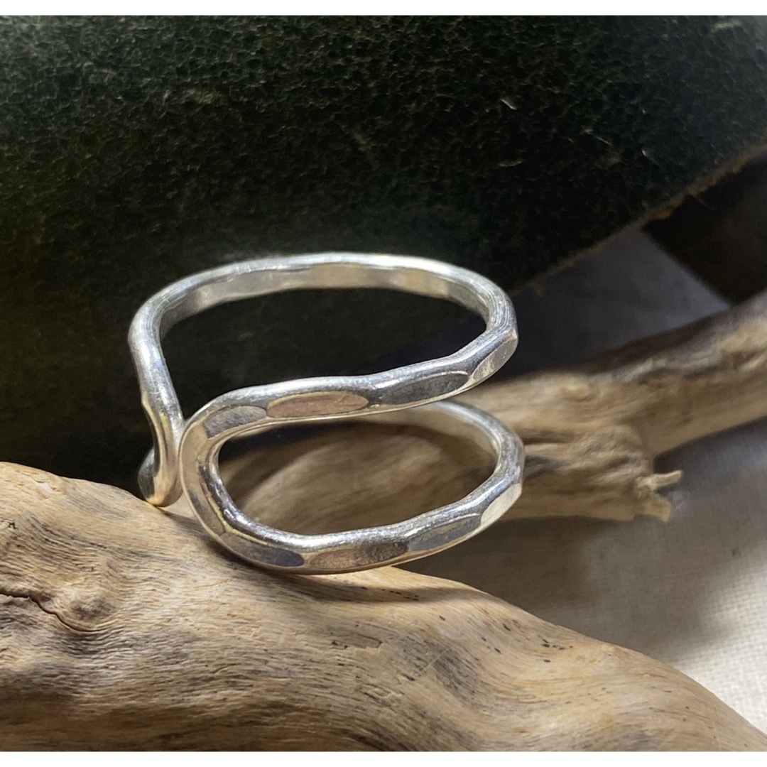 カレンシルバー2連リング　トリニティ　純銀シンプKarenスタンプ20号EwのL メンズのアクセサリー(リング(指輪))の商品写真