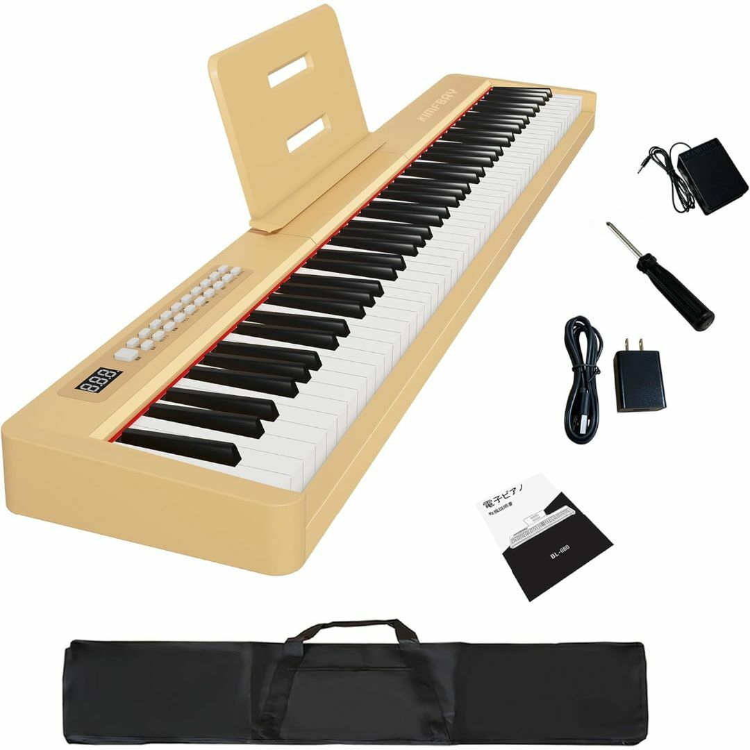 KIMFBAY 電子ピアノ 88鍵盤 MIDI対応 軽量 ピアノ充電型 デュアル 楽器の鍵盤楽器(ピアノ)の商品写真
