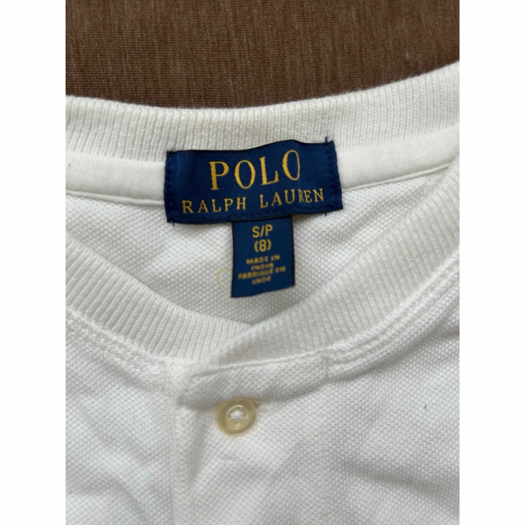 POLO RALPH LAUREN(ポロラルフローレン)のポロラルフローレン白ポロシャツ（襟なし）140 キッズ/ベビー/マタニティのキッズ服男の子用(90cm~)(Tシャツ/カットソー)の商品写真