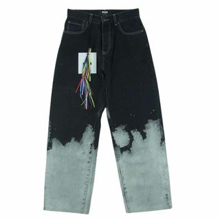 MSGM - MSGM エムエスジーエム 3340MP49L イタリア製 Jeans bleached hands ブリーチ ジーンズ デニム パンツ 加工 ブラック系 グレー系 44【中古】