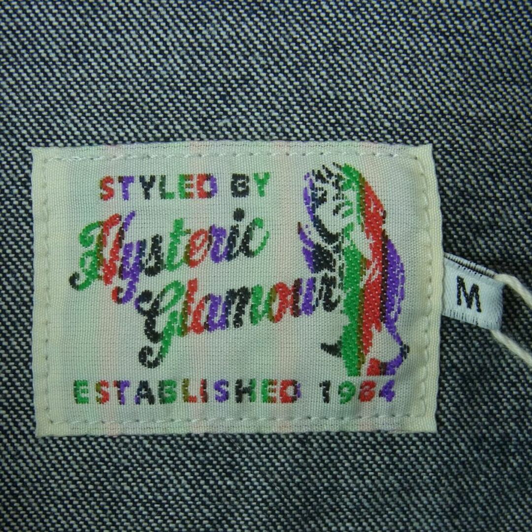 HYSTERIC GLAMOUR(ヒステリックグラマー)のHYSTERIC GLAMOUR ヒステリックグラマー 02231AH12 ロゴワッペン ウエスタン 長袖 デニム シャツ インディゴブルー系 M【美品】【中古】 メンズのトップス(シャツ)の商品写真