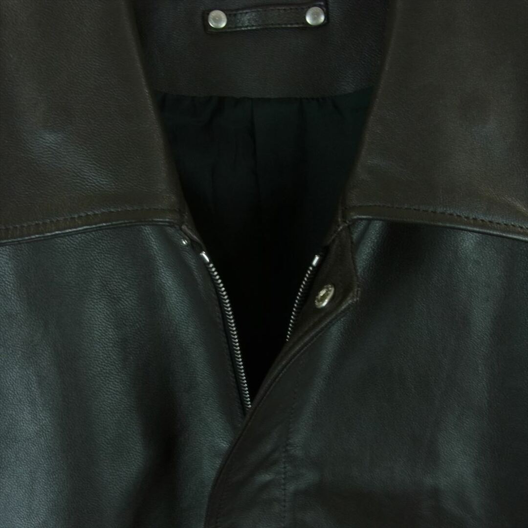 シュタイン Stein 24SS ST.767 LEATHER ZIP BLOUSON ダブルジップ ゴート レザー ジャケット ジップ ブルゾン ダークブラウン系 L【中古】 メンズのジャケット/アウター(レザージャケット)の商品写真