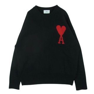 アミパリス AMI PARIS 22AW UKS002.018 オーバーサイズ ハートロゴ クルーネック ニット セーター ブラック系 L【中古】(ニット/セーター)