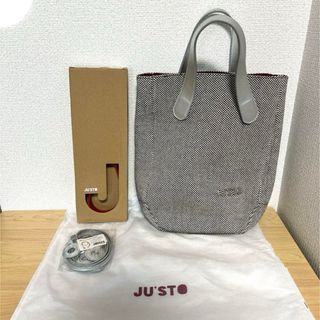 JU'STO バッグ　ハンドル付き　シルバー(ハンドバッグ)