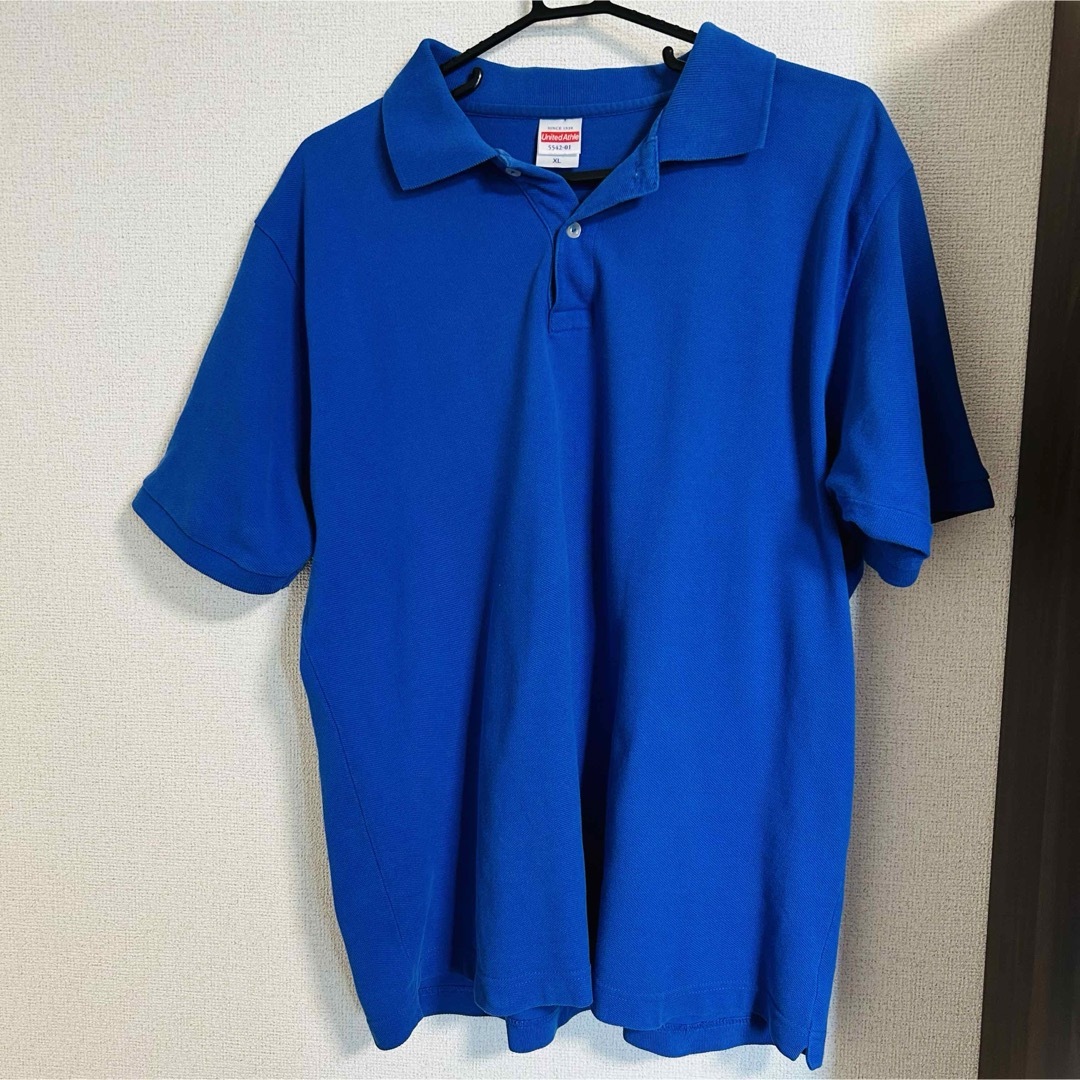 UnitedAthle(ユナイテッドアスレ)の大セール ユナイテッドアスレ メンズ ポロシャツ 半袖 夏 青 ブルー XL メンズのトップス(ポロシャツ)の商品写真