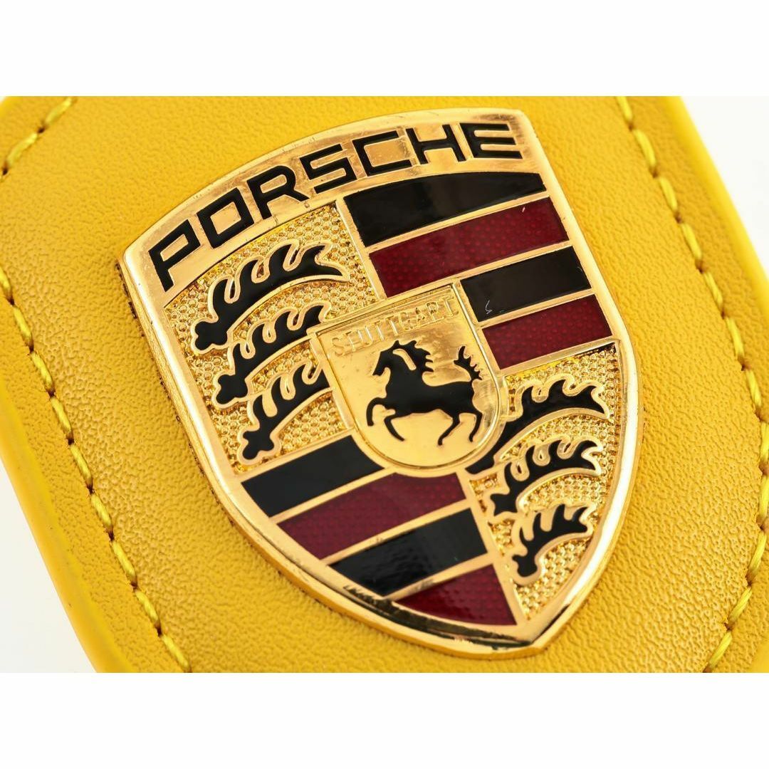 Porsche(ポルシェ)の★残りわずか！ ★PORSCHE ポルシェ クレスト  キーホルダー 黄 箱付き 自動車/バイクの自動車(車外アクセサリ)の商品写真