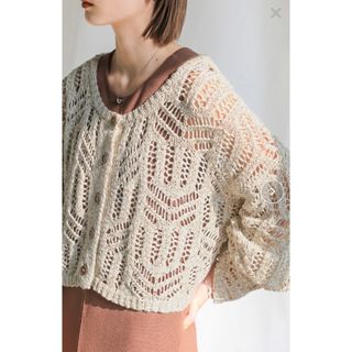 セレクトモカ(SELECT MOCA)の【定価5720円】セレクトモカ 2WAY透かし編みニットショートカーディガン(カーディガン)