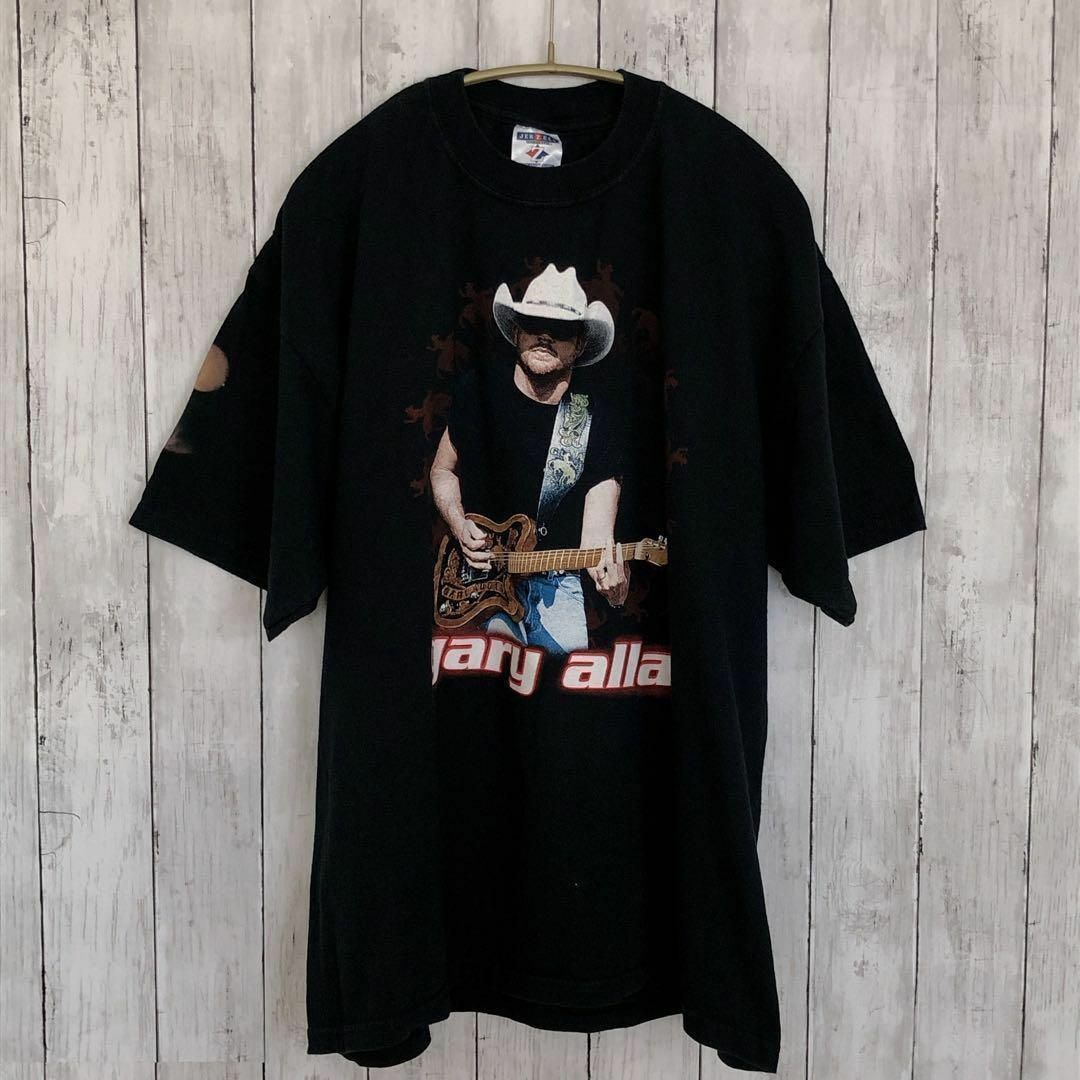 MUSIC TEE(ミュージックティー)のバンドＴシャツ　両面プリント　オーバーサイズＸＬ　黒ブラック　メンズ　古着 メンズのトップス(Tシャツ/カットソー(半袖/袖なし))の商品写真