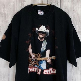 ミュージックティー(MUSIC TEE)のバンドＴシャツ　両面プリント　オーバーサイズＸＬ　黒ブラック　メンズ　古着(Tシャツ/カットソー(半袖/袖なし))