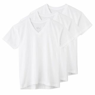 [ボディワイルド] Tシャツ 半袖 Vネック 綿100% 天竺 3枚組 BW50(その他)