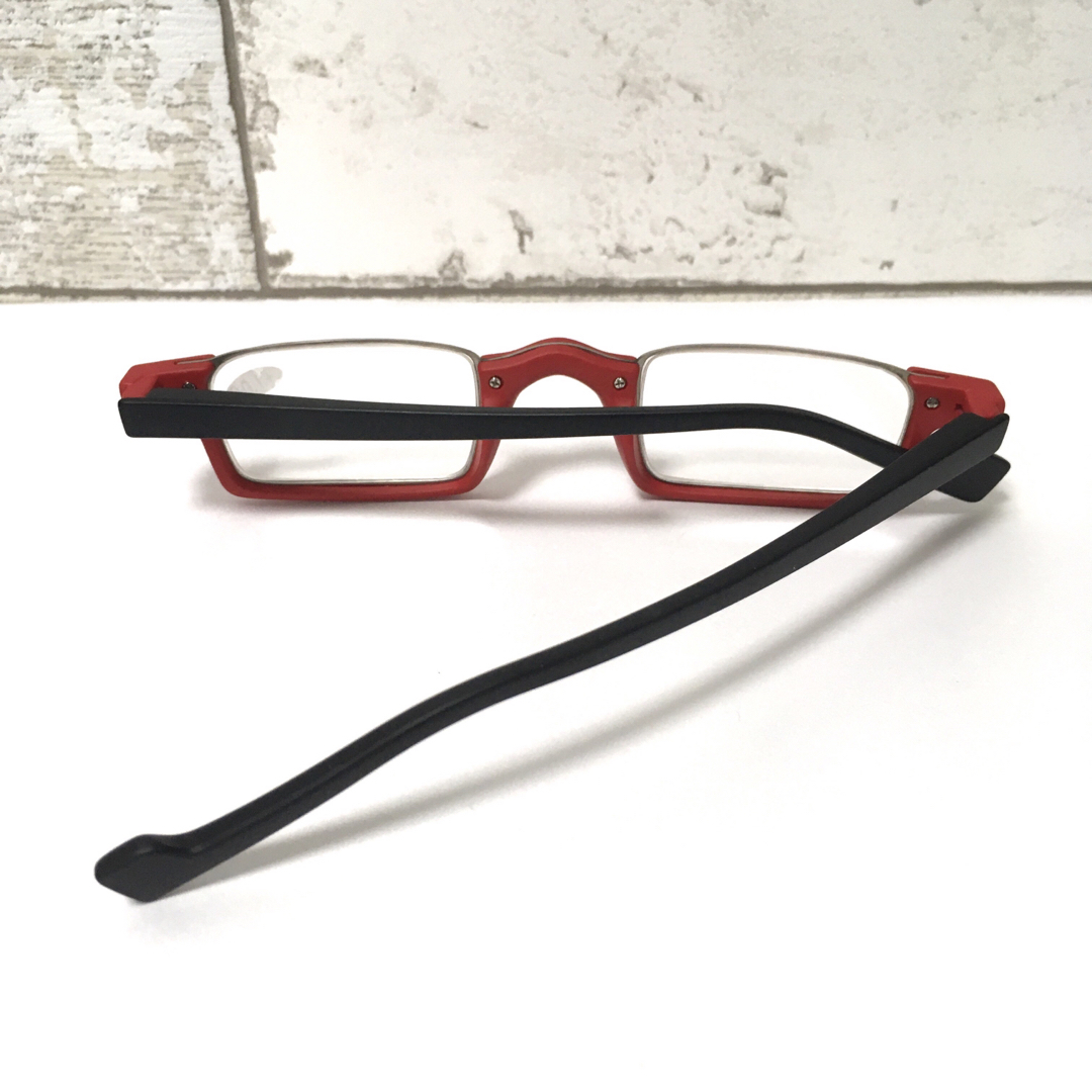 老眼鏡 アンダーリム スクエア レッドメンズ レディース 1.5 レディースのファッション小物(サングラス/メガネ)の商品写真