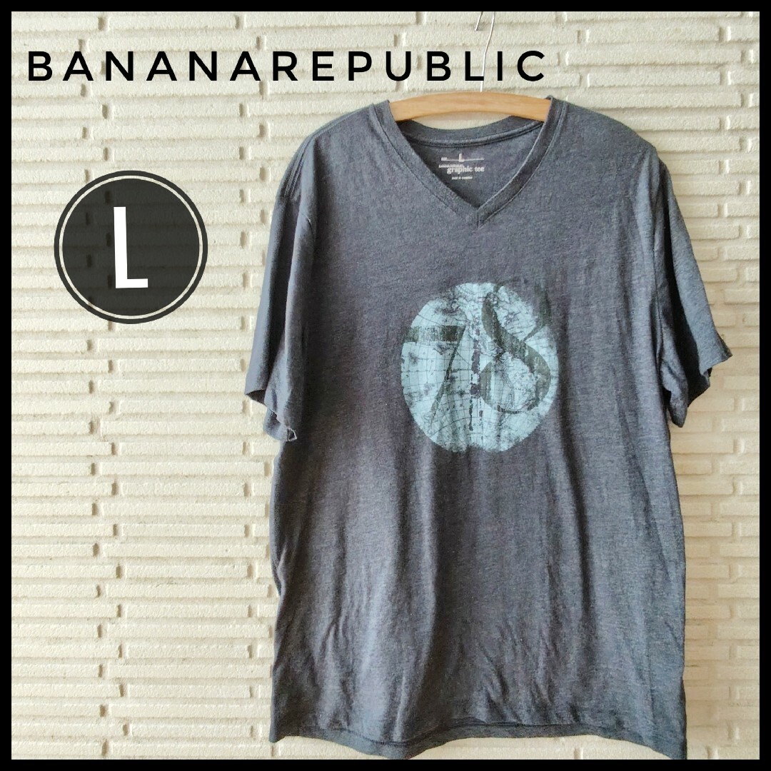 Banana Republic(バナナリパブリック)のバナナリパブリック　バナリパ　L　プリントTシャツ　半袖　メンズ　トップ メンズのトップス(Tシャツ/カットソー(半袖/袖なし))の商品写真