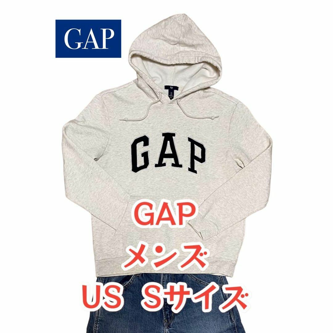 GAP(ギャップ)のGAP ギャップ アーチロゴ パーカー オフホワイト Ｓ　裏起毛 メンズのトップス(パーカー)の商品写真