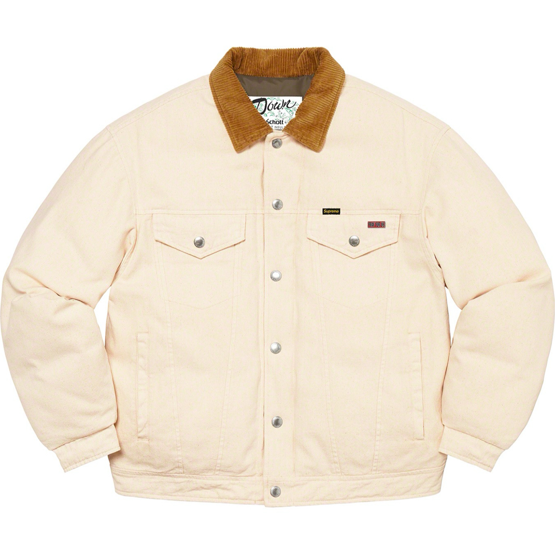 Supreme(シュプリーム)のsupreme×schottcanvas down trucker jacket メンズのジャケット/アウター(テーラードジャケット)の商品写真