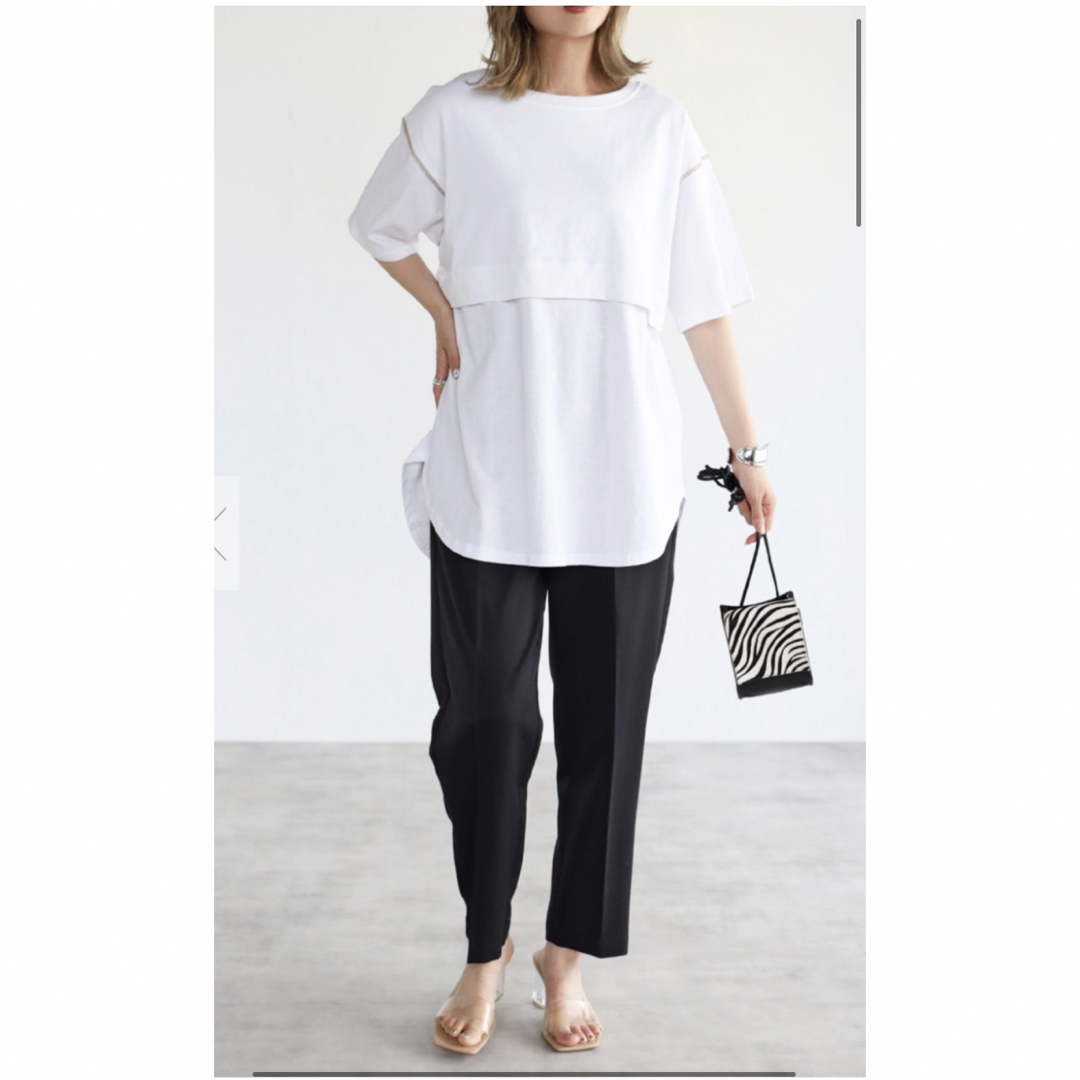 BONJOUR SAGAN(ボンジュールサガン)のBonjourSagan レイヤード風ステッチTシャツ　新品 メンズのトップス(Tシャツ/カットソー(半袖/袖なし))の商品写真
