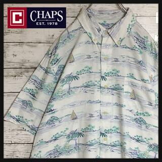 CHAPS - 【人気サイズ】チャップス　総柄半袖シャツ　薄手　柔らか素材　E344