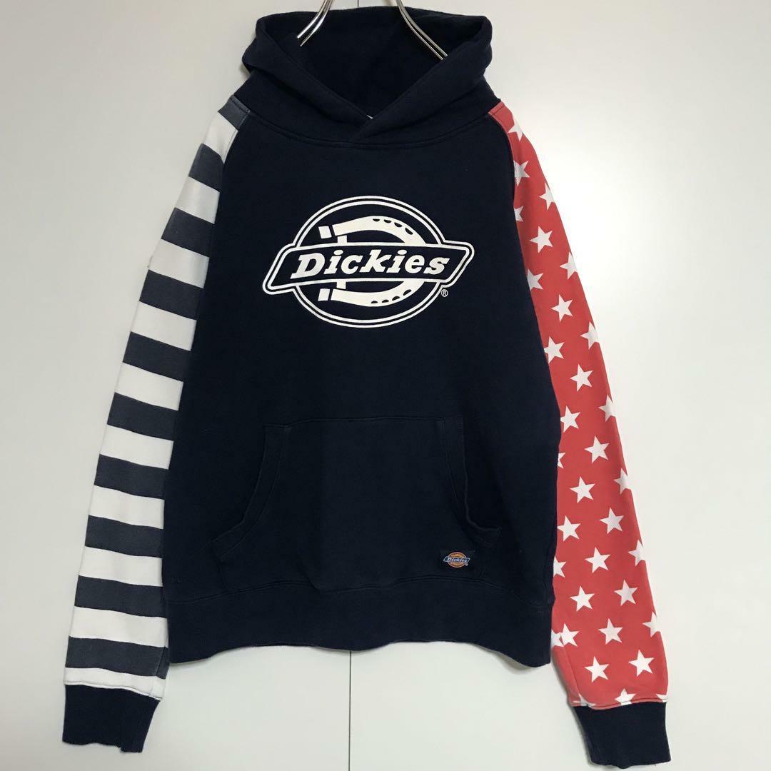 Dickies(ディッキーズ)の【マルチカラー】ディッキーズ　ロゴ入りパーカー　袖切り替え　H669 メンズのトップス(パーカー)の商品写真