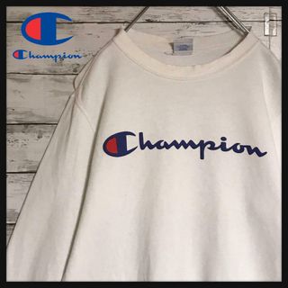 Champion - 【人気定番】チャンピオン　センターデカロゴスウェット　裏パイル　白　F669