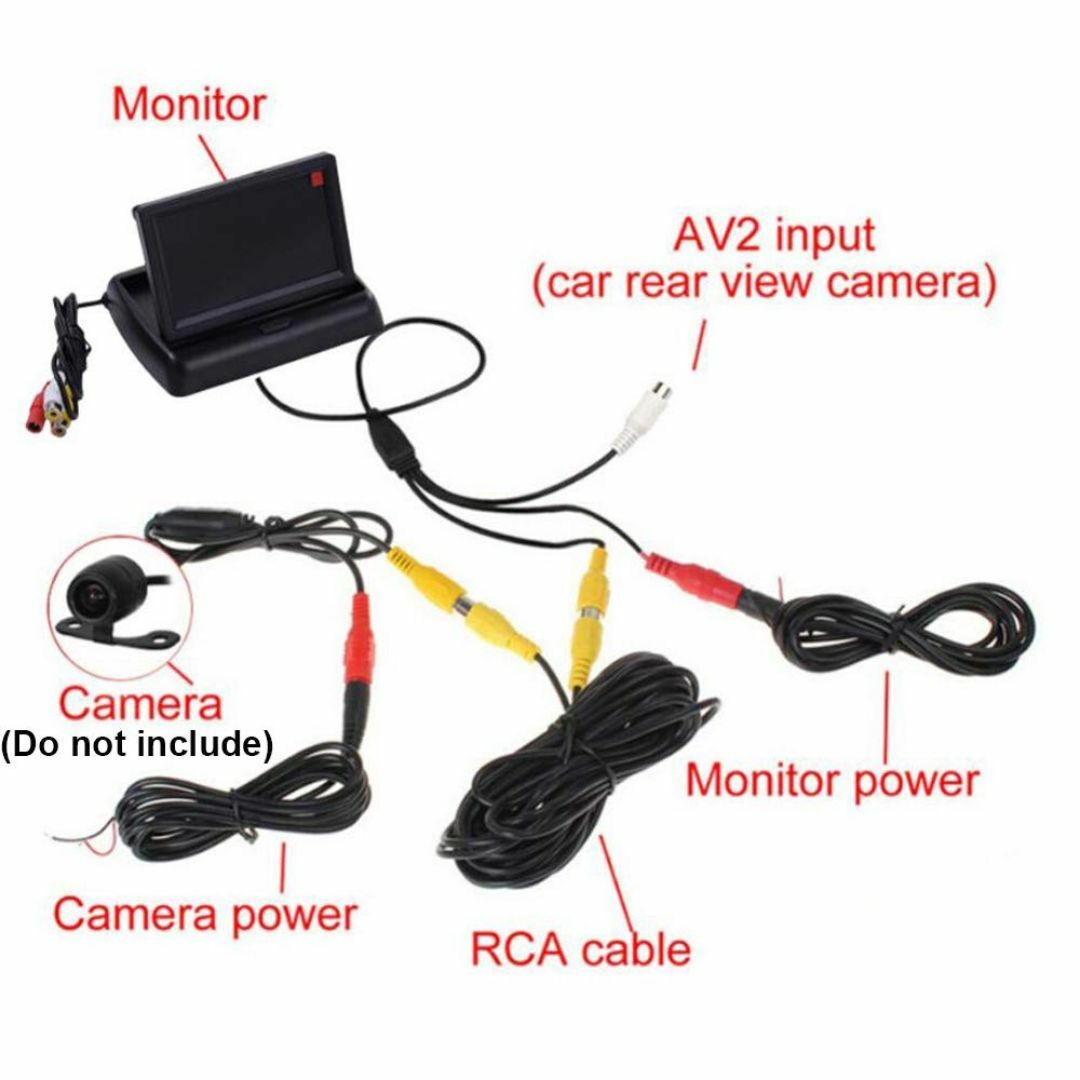 【人気商品】4.3インチTFT LCD車のモニターの折り畳み式のモニターの表示車 スマホ/家電/カメラのテレビ/映像機器(その他)の商品写真