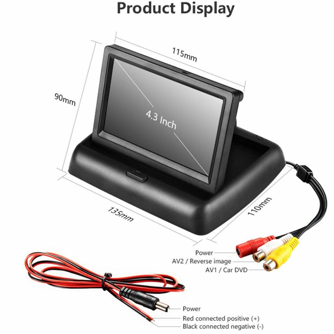 【人気商品】4.3インチTFT LCD車のモニターの折り畳み式のモニターの表示車 スマホ/家電/カメラのテレビ/映像機器(その他)の商品写真