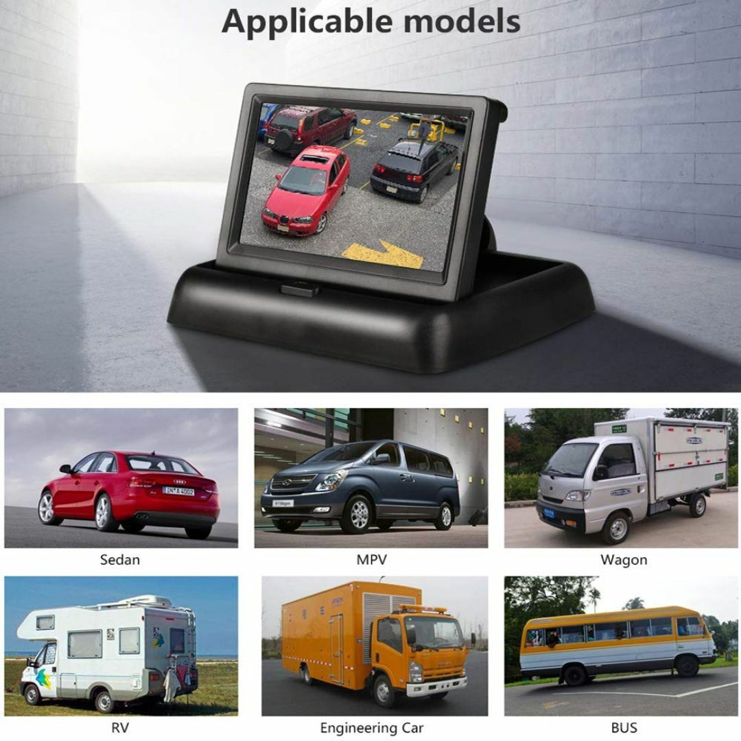 【人気商品】4.3インチTFT LCD車のモニターの折り畳み式のモニターの表示車 スマホ/家電/カメラのテレビ/映像機器(その他)の商品写真