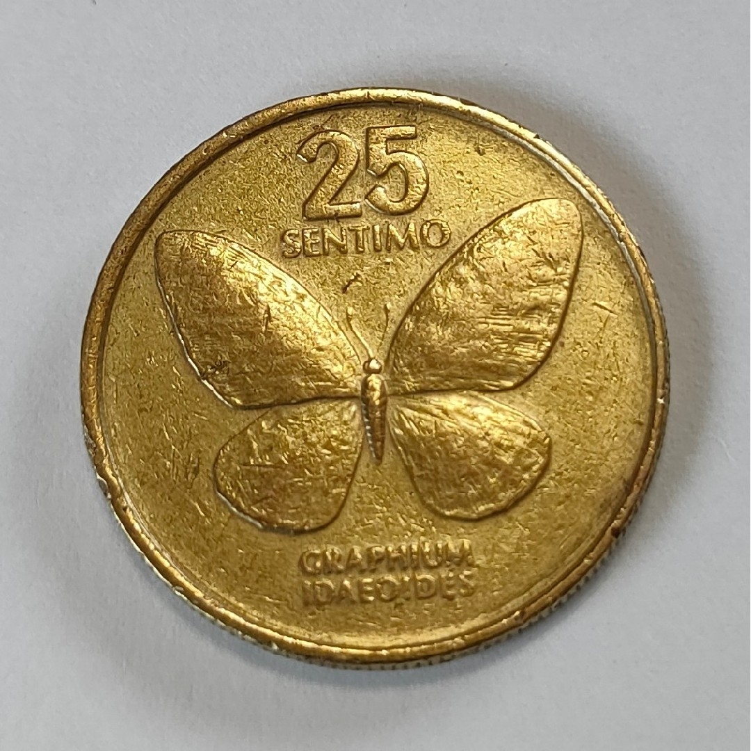フィリピン　外国コイン　硬貨　貨幣　チョウ　蝶 エンタメ/ホビーの美術品/アンティーク(貨幣)の商品写真