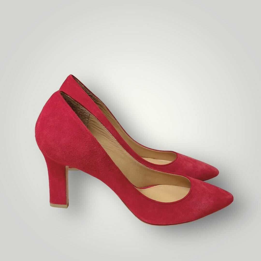 [未使用品] LAURENCE ロランス パンプス スエード ヒール 靴 赤 レディースの靴/シューズ(ハイヒール/パンプス)の商品写真
