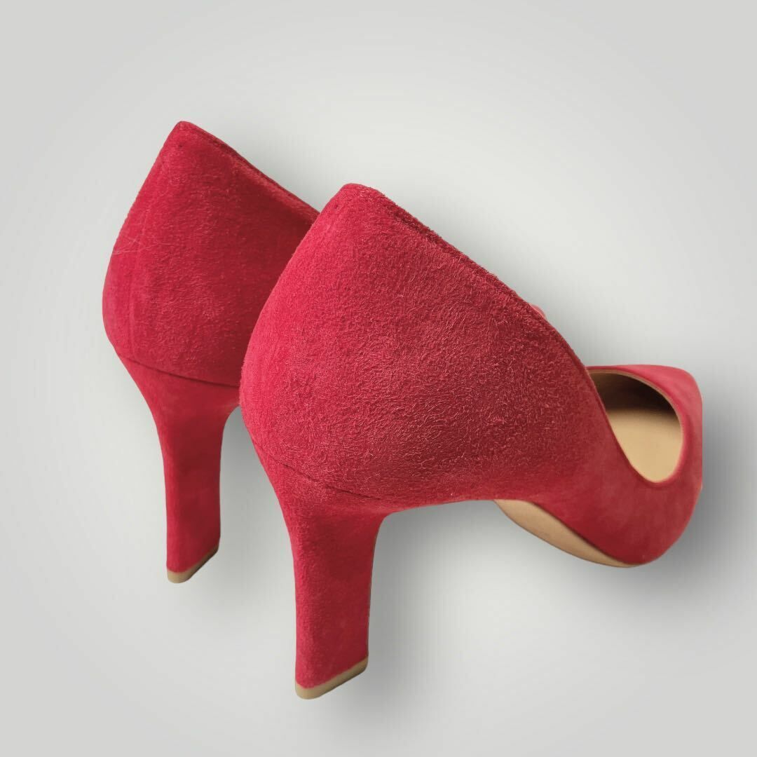 [未使用品] LAURENCE ロランス パンプス スエード ヒール 靴 赤 レディースの靴/シューズ(ハイヒール/パンプス)の商品写真