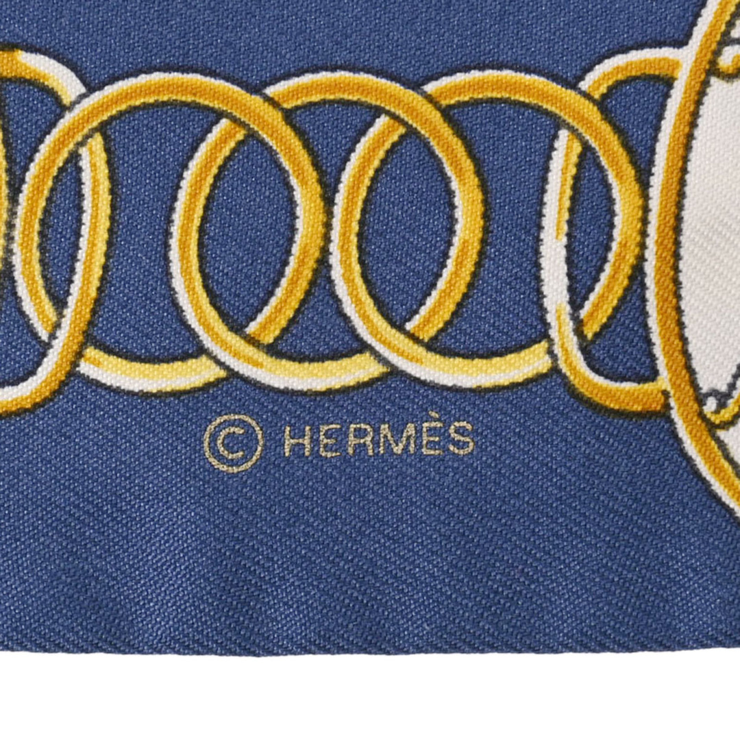 Hermes(エルメス)の新品 エルメス HERMES 063777S レディース スカーフ ネイビー シルク100％ ハンドメイドのファッション小物(スカーフ)の商品写真