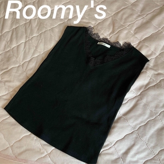 ロイヤルパーティー(ROYAL PARTY)の未着用♡Roomy's ノースリーブ カットソー ブラック(Tシャツ(半袖/袖なし))