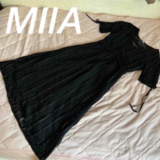 MIIA - 未着用♡MIIA ミーア 花柄レースワンピース ブラック