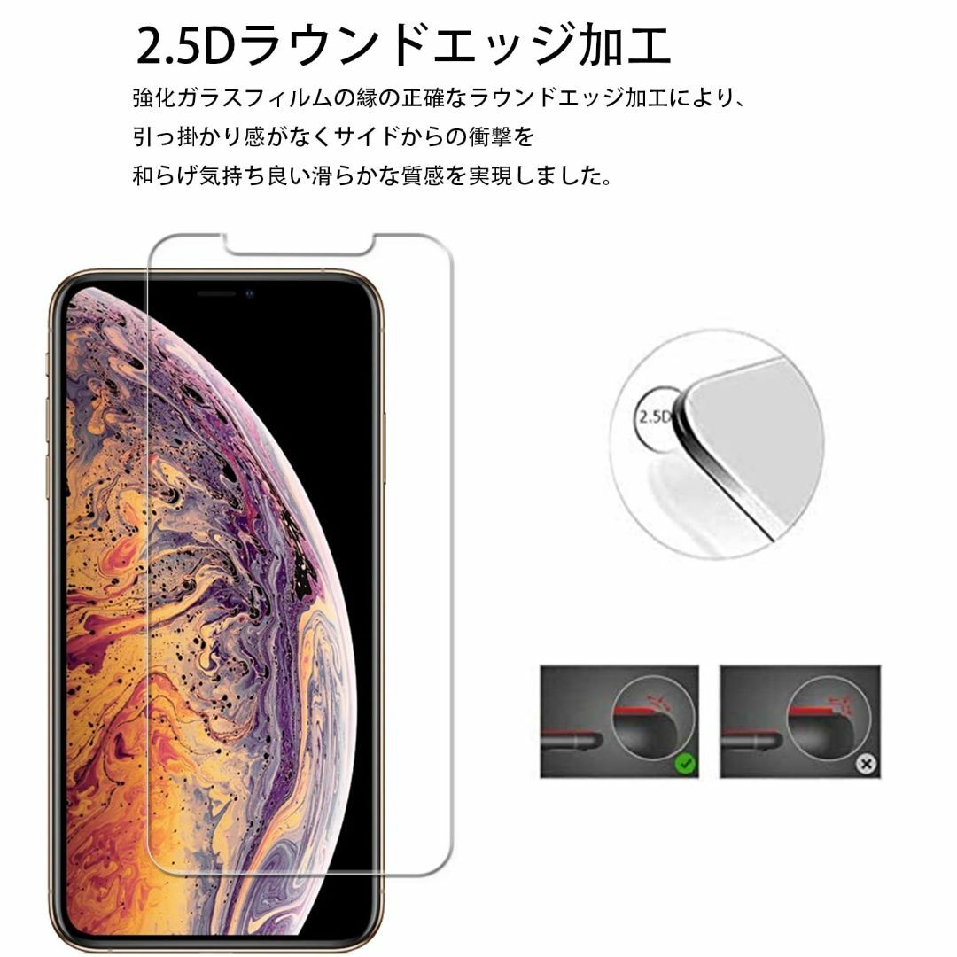 【人気商品】【2枚セット】ガイド枠付き KPNS 日本素材製 強化ガラス iPh スマホ/家電/カメラのスマホアクセサリー(その他)の商品写真