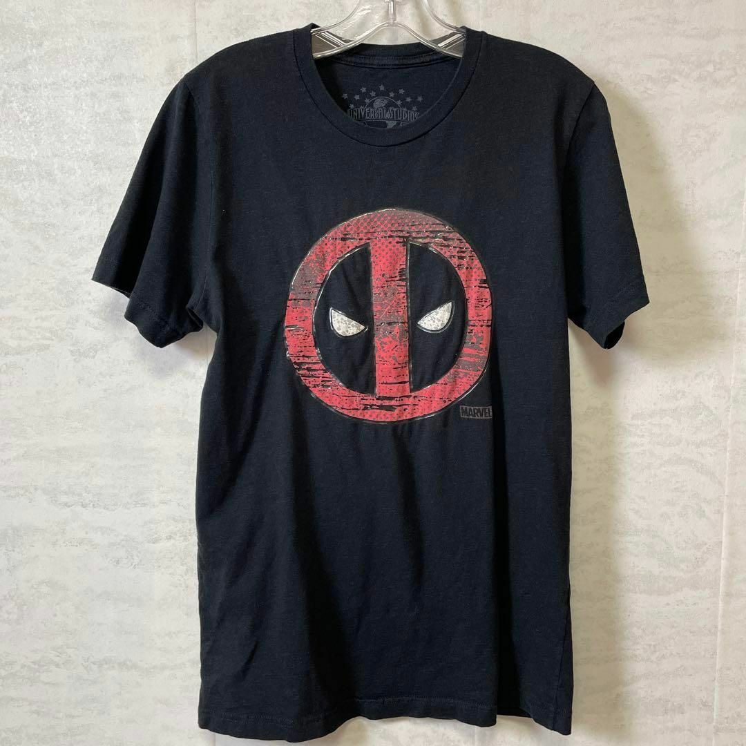 MARVEL(マーベル)のマーベル　ユニバーサルスタジオ　サイズＭ　スパイダーマン　しもふり黒　メンズ古着 メンズのトップス(Tシャツ/カットソー(半袖/袖なし))の商品写真