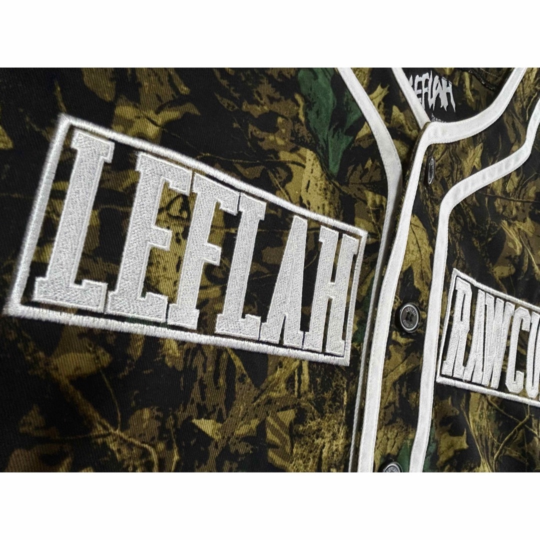 LEFLAH  レフラー　リアルツリー柄ベースボールシャツ　超レア　白ライン　L メンズのトップス(シャツ)の商品写真