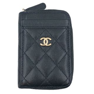 シャネル(CHANEL)の　シャネル CHANEL ココマーク コインケース AP1650 31番台 ブラック キャビアスキン レディース カードケース(名刺入れ/定期入れ)