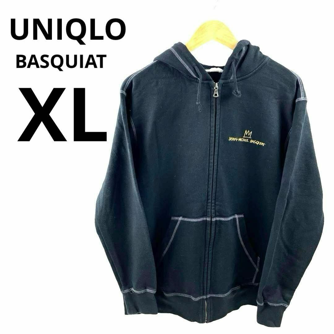 UNIQLO(ユニクロ)のUNIQLO ユニクロ ジャン・ミシェル・バスキアコラボ パーカー 黒 XL メンズのトップス(パーカー)の商品写真