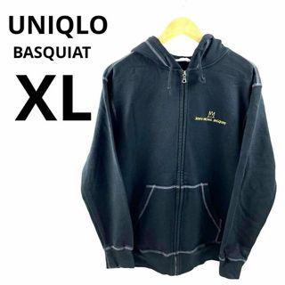 ユニクロ(UNIQLO)のUNIQLO ユニクロ ジャン・ミシェル・バスキアコラボ パーカー 黒 XL(パーカー)