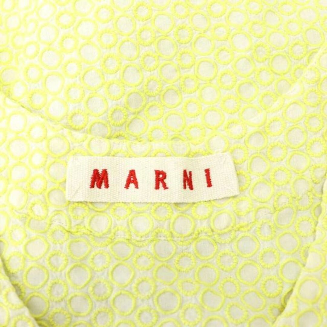 Marni(マルニ)のマルニ 刺繍ノースリーブトップス カットソー プルオーバー 40 黄 白 レディースのトップス(カットソー(半袖/袖なし))の商品写真