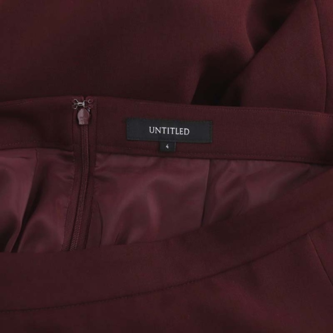 UNTITLED(アンタイトル)のアンタイトル UNTITLED タックフレアスカート ひざ丈 4 ボルドー レディースのスカート(ひざ丈スカート)の商品写真