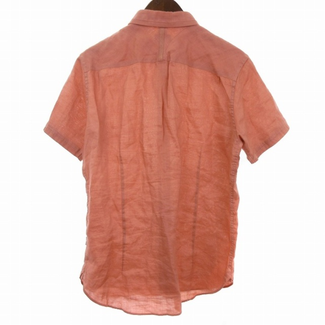ポールスミスジーンズ 半袖シャツ レギュラーカラー 麻 赤  M ■002  メンズのトップス(シャツ)の商品写真
