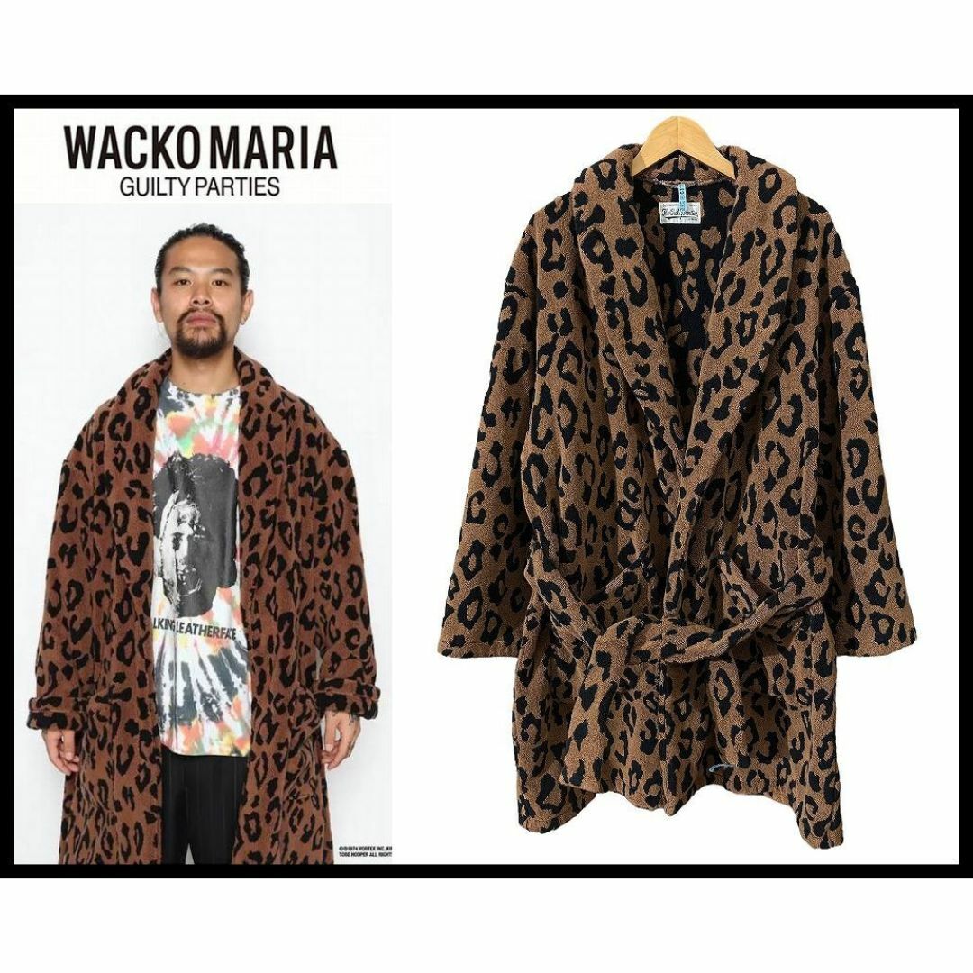 WACKO MARIA(ワコマリア)の定価75,900円 美品 ワコマリア 22ss 肉厚 レオパード ガウン コート メンズのジャケット/アウター(その他)の商品写真