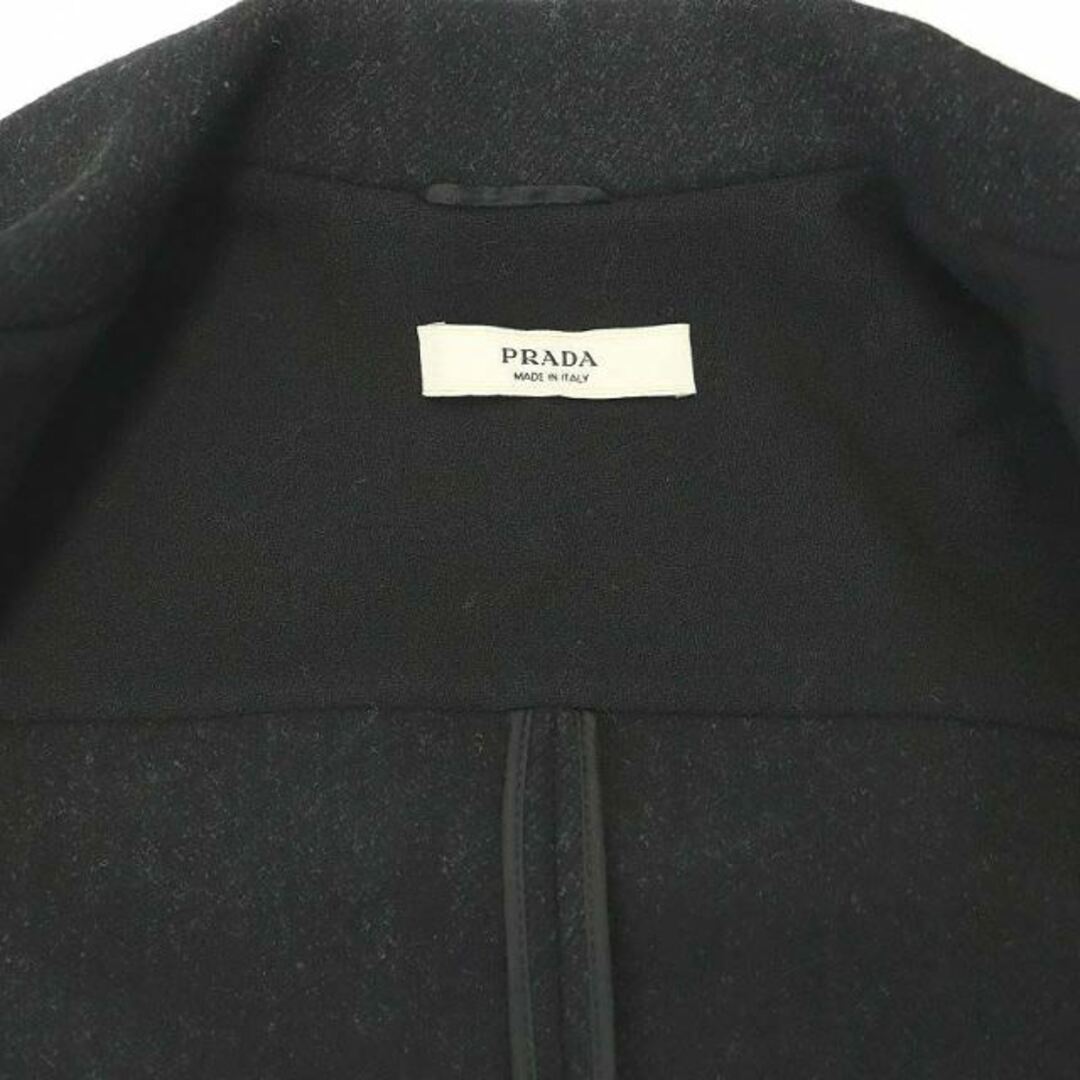 PRADA(プラダ)のプラダ ウール ステンカラーコート ロング アウター 40 黒 /MI ■OS レディースのジャケット/アウター(その他)の商品写真