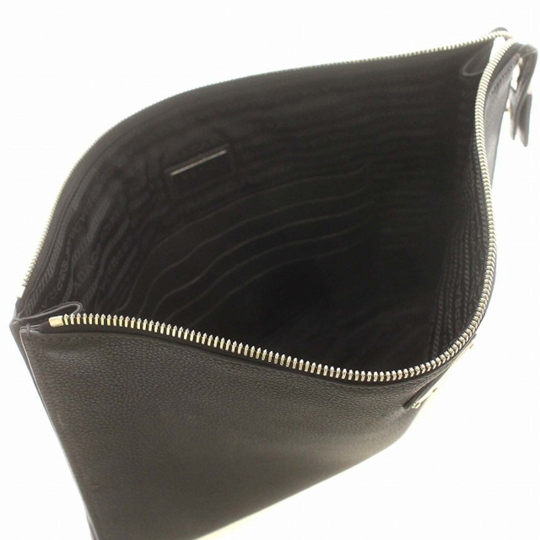 PRADA(プラダ)のプラダ PRADA クラッチバッグ レザー セカンドバッグ 黒 ブラック メンズのバッグ(セカンドバッグ/クラッチバッグ)の商品写真