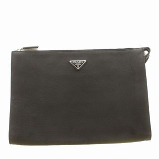 プラダ PRADA クラッチバッグ レザー セカンドバッグ 黒 ブラック