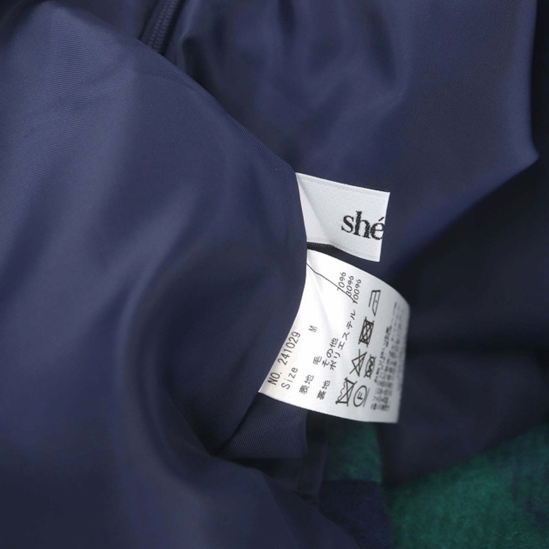 other(アザー)のシェリエ ブロックチェックウールキュロット スカパン ショートパンツ M 緑 紺 レディースのパンツ(キュロット)の商品写真