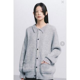 ZARA - sinss シャギーニットポロカーディガン