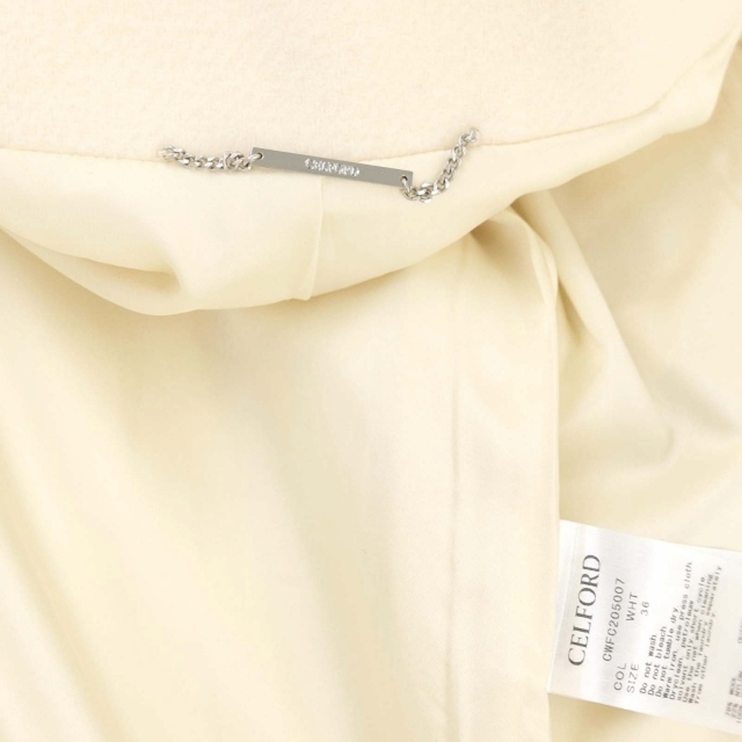 セルフォード ノーカラーコート ロング アウター ウール 総裏地 ベルト付き レディースのジャケット/アウター(その他)の商品写真