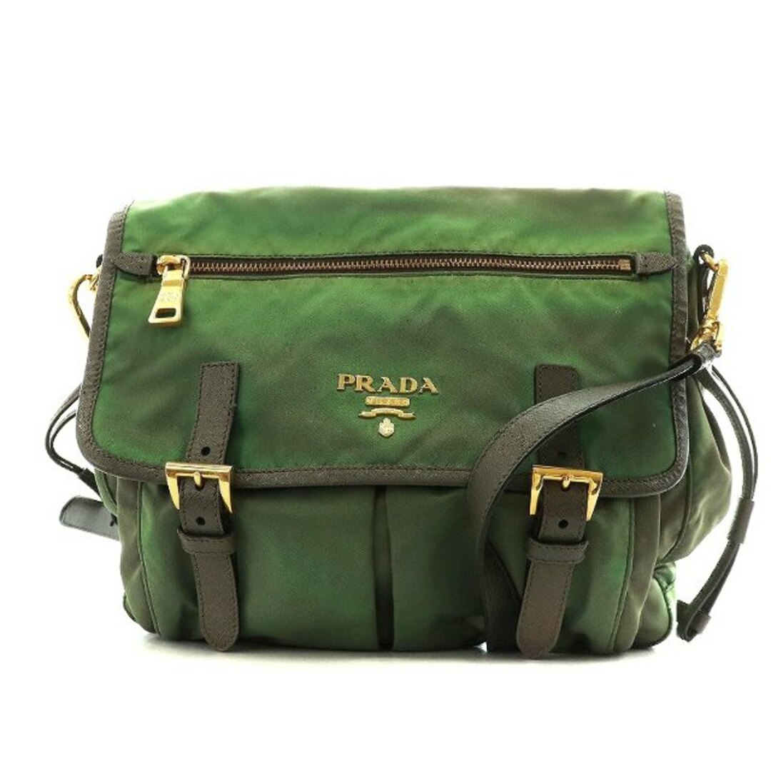 PRADA(プラダ)のプラダ TESSUTO SAFFIANO ショルダーバッグ カーキ BT0692 レディースのバッグ(ショルダーバッグ)の商品写真