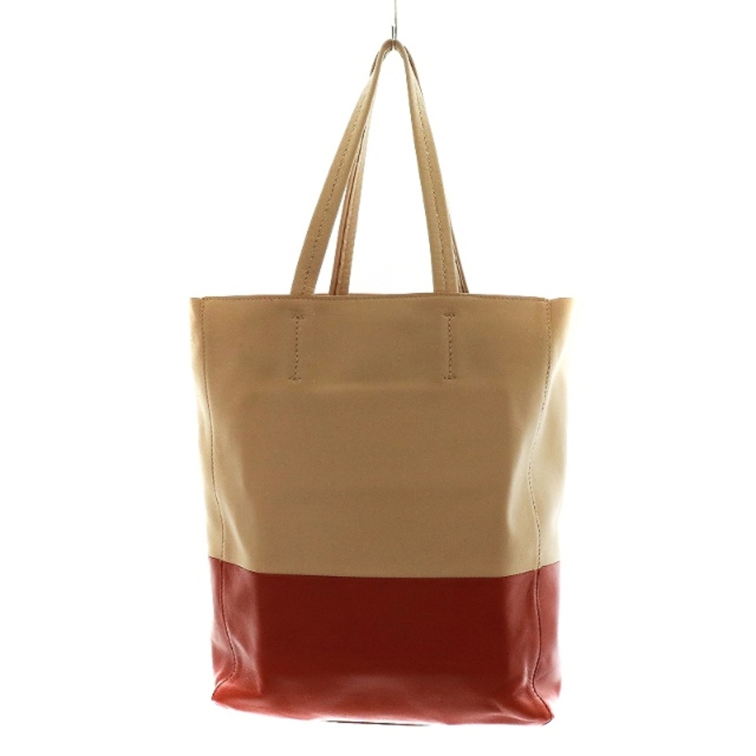 celine(セリーヌ)のセリーヌ カバ スモール バイカラー トートバッグ ハンドバッグ ベージュ 赤 レディースのバッグ(トートバッグ)の商品写真