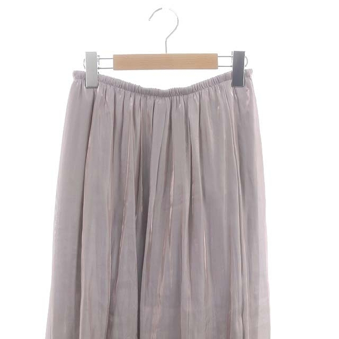 Noble(ノーブル)のノーブル 22AW シャイニーエアメタルIラインスカート グレイッシュピンク レディースのスカート(ロングスカート)の商品写真